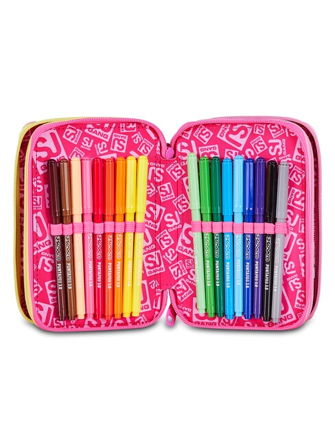 JOYFUL PINS GIRL Pi&oacute;rnik z zestawem szkolnym fuksja fluorescencyjna - Pi&oacute;rniki i akcesoria