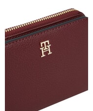 TOMMY HILFIGER TH ICON Składany portfel aksamitny bordowy - Portfele damskie - 4