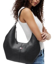 TOMMY HILFIGER TJW SLOUCHY Torba na ramię z plakietką czarny - Torby damskie - 2