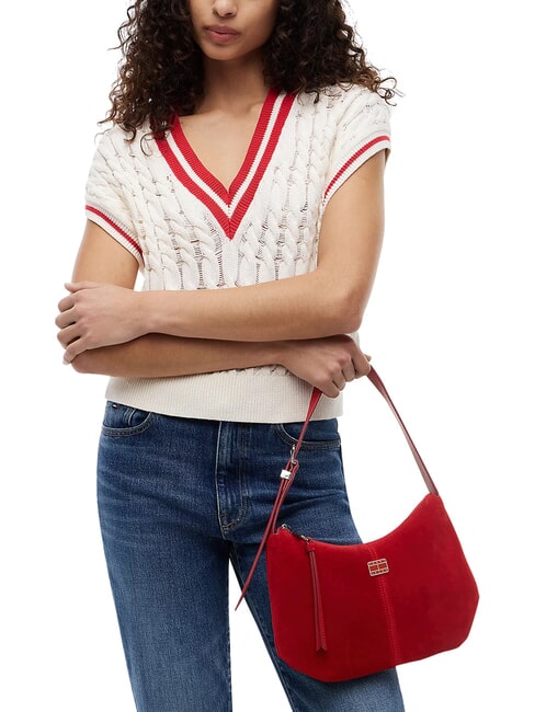 TJW SLOUCHY Torba na ramię ze sk&oacute;ry zamszowej Arizona Red - Torby damskie