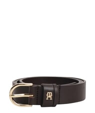 TOMMY HILFIGER ESSENTIAL EFFORTLESS Pasek sk&oacute;rzany wyprodukowany we Włoszech brązowy fondant - Paski - 2