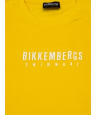 BIKKEMBERGS ICONIC Koszulka bawełniana, kr&oacute;tki rękaw ż&oacute;łty - Koszulki męskie - 2