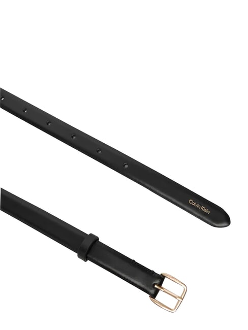 ESSENTIAL BUCKLE Pasek sk&oacute;rzany czarny / antyczne jasne złoto - Paski