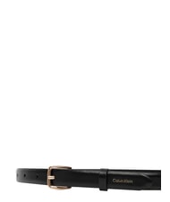 CALVIN KLEIN ESSENTIAL BUCKLE Pasek sk&oacute;rzany czarny / antyczne jasne złoto - Paski - 3