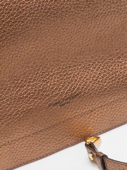 OLGA Sk&oacute;rzana torba na ramię z paskiem na ramię opiekany - Torby damskie
