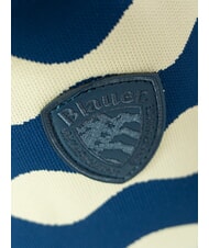 BLAUER KNITTED Torebka z paskiem na ramię kremowy/granatowy - Torby damskie - 4