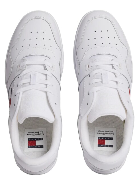 TOMMY JEANS Sk&oacute;rzane trampki biały - Buty męskie