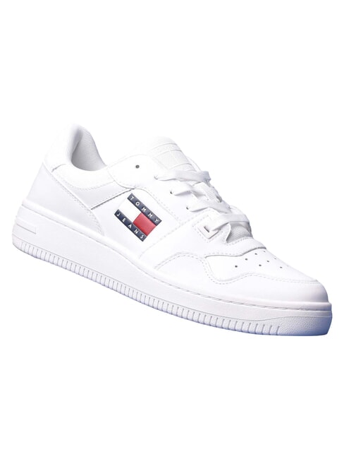 TOMMY JEANS Sk&oacute;rzane trampki biały - Buty męskie