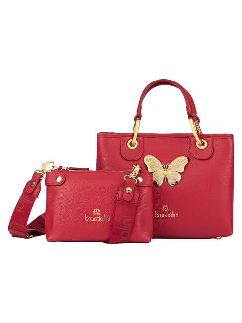 BETH JEWELS Torebka M z podw&oacute;jnym uchwytem czerwony - Torby damskie