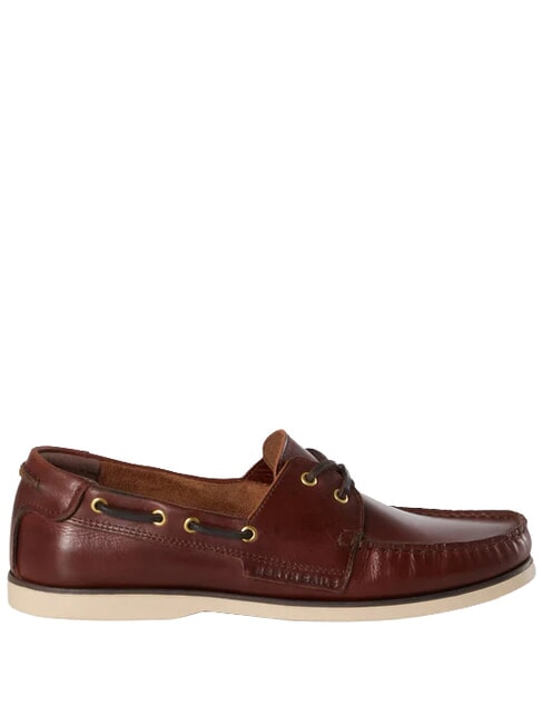 DECK LEATHER Mokasyny sk&oacute;rzane ciemny brąz - Buty męskie