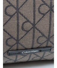 CALVIN KLEIN EMBLEM JAQUARD Torba na ramię lotus beżowo-czarny aop jqd - Torby damskie - 3