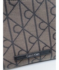 CALVIN KLEIN EMBLEM AOP Mała torba na ramię lotos beżowy / czarny aop - Torby damskie - 3