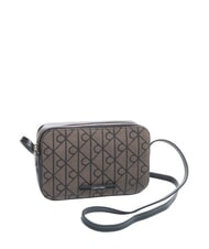 CALVIN KLEIN EMBLEM AOP Mała torba na ramię lotos beżowy / czarny aop - Torby damskie - 2