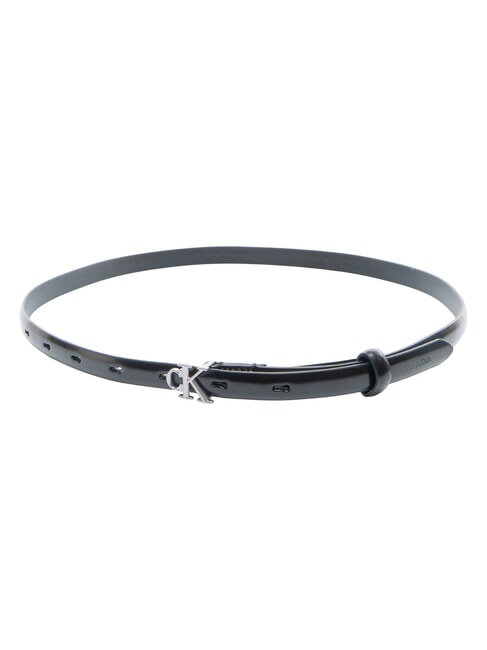 ROUND CK BUCKLE Pasek sk&oacute;rzany ck czarny / antyczny nikiel - Paski