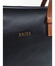 BRIC&rsquo;S CREMONA S Sk&oacute;rzana torba na zakupy, torba na ramię Czarny - Torby damskie - 3