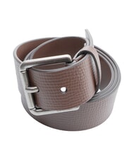 CALVIN KLEIN CASUAL ROLLER Pasek sk&oacute;rzany kasztanowy brąz / antyczny s - Paski - 3