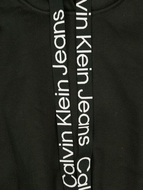 CK JEANS Sukienka z kapturem ck czarny/jasnobiały - Odzież damska