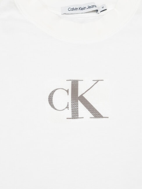 CK JEANS Koszulka kr&oacute;tka z długim rękawem jasnobiały - Koszulki i topy damskie
