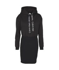CALVIN KLEIN CK JEANS Sukienka z kapturem ck czarny/jasnobiały - Odzież damska - 7