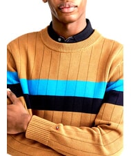 TOMMY HILFIGER TH Sweter z okrągłym dekoltem koniak / trzcina cukrowa mono - Koszulki męskie - 4
