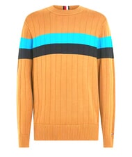 TOMMY HILFIGER TH Sweter z okrągłym dekoltem koniak / trzcina cukrowa mono - Koszulki męskie - 5