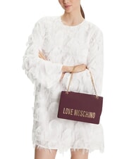 LOVE MOSCHINO BOLD LOVE Torba na ramię z łańcuszkiem wino - Torby damskie - 2