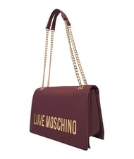 LOVE MOSCHINO BOLD LOVE Torba na ramię z łańcuszkiem wino - Torby damskie - 4