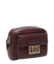 LOVE MOSCHINO LOCKED IN GOLD Mała torba na ramię wino - Torby damskie - 2