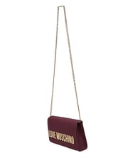 LOVE MOSCHINO SMART DAILY Kopert&oacute;wka z łańcuszkiem wino - Torby damskie - 3