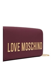 LOVE MOSCHINO SMART DAILY Kopert&oacute;wka z łańcuszkiem wino - Torby damskie - 5
