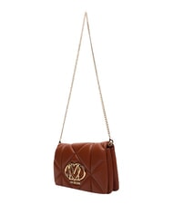 LOVE MOSCHINO EMBOSSED Mała torebka na ramię z łańcuszkiem kasztan - Torby damskie - 3