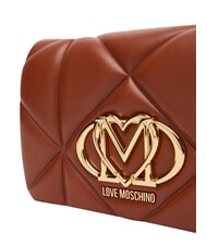 LOVE MOSCHINO EMBOSSED Mała torebka na ramię z łańcuszkiem kasztan - Torby damskie - 5
