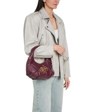 LOVE MOSCHINO EMBOSSED Torebka z paskiem na ramię wino - Torby damskie - 2