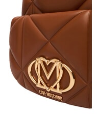 LOVE MOSCHINO EMBOSSED Plecak z kieszenią przednią kasztan - Torby damskie - 6
