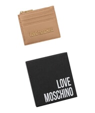 LOVE MOSCHINO SIGNATURE Etui na karty z portmonetką beżowy - Portfele damskie - 4