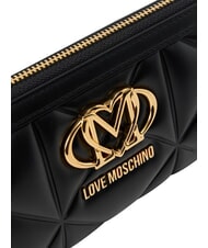 LOVE MOSCHINO EMBOSSED Duży portfel zapinany na zamek Czarny - Portfele damskie - 4