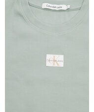 CALVIN KLEIN WOVEN LABEL Koszulka bawełniana z kr&oacute;tkim rękawem szary - Koszulki i topy damskie - 2