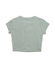 CALVIN KLEIN WOVEN LABEL Koszulka bawełniana z kr&oacute;tkim rękawem szary - Koszulki i topy damskie - 3