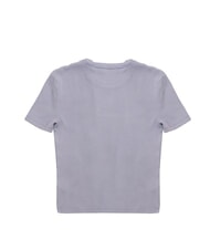 CALVIN KLEIN WASHED WOVEN LABEL Koszulka bawełniana z kr&oacute;tkim rękawem fioletowy - Koszulki i topy damskie - 3