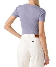 CALVIN KLEIN WASHED WOVEN LABEL Koszulka bawełniana z kr&oacute;tkim rękawem - Koszulki i topy damskie