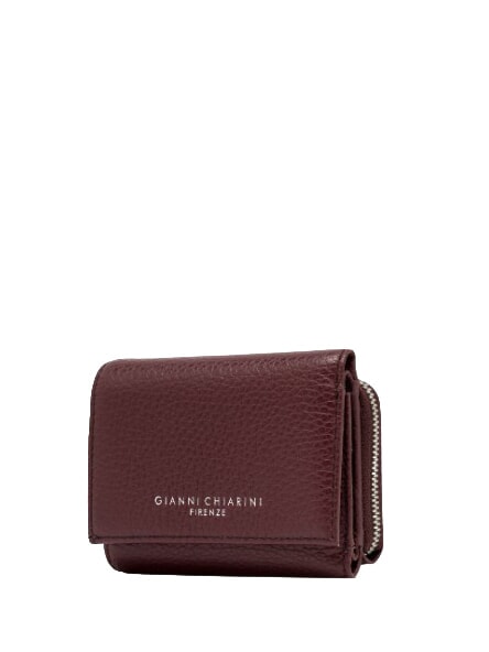 WALLETS GRAIN Mały portfel ze sk&oacute;ry młotkowanej antyczny rubin - Portfele damskie