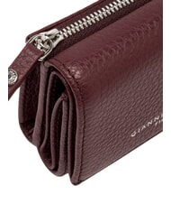 GIANNI CHIARINI WALLETS GRAIN Mały portfel ze sk&oacute;ry młotkowanej antyczny rubin - Portfele damskie - 5