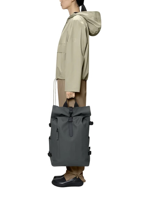 ROLLTOP RUCKSACK Plecak ciemnoszary - Plecaki szkolne i rekreacyjne