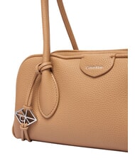 CALVIN KLEIN EMBLEM TRIO Torba na ramię tanina - Torby damskie - 4