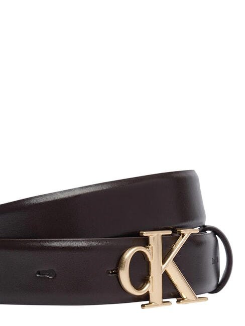 ROUND CK BUCKLE Pasek sk&oacute;rzany pyszne/antyczne srebro - Paski