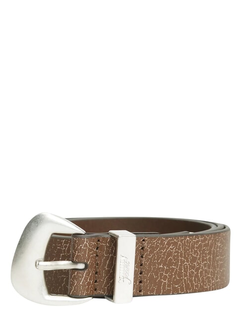 TJW SEASONAL COOL Pasek sk&oacute;rzany ciemny khaki g&oacute;rski - Paski