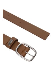 TOMMY HILFIGER TJW OVAL Pasek sk&oacute;rzany ciemny khaki g&oacute;rski - Paski - 3