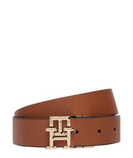TOMMY HILFIGER TH LOGO Dwustronny pasek sk&oacute;rzany czarny/koniak - Paski - 3