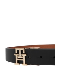 TOMMY HILFIGER TH LOGO Dwustronny pasek sk&oacute;rzany czarny/koniak - Paski - 4