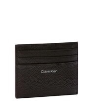 CALVIN KLEIN HARDWARE EMBLEM PEBB Płaski sk&oacute;rzany uchwyt na karty pyszne/antyczne srebro - Portfele damskie - 2
